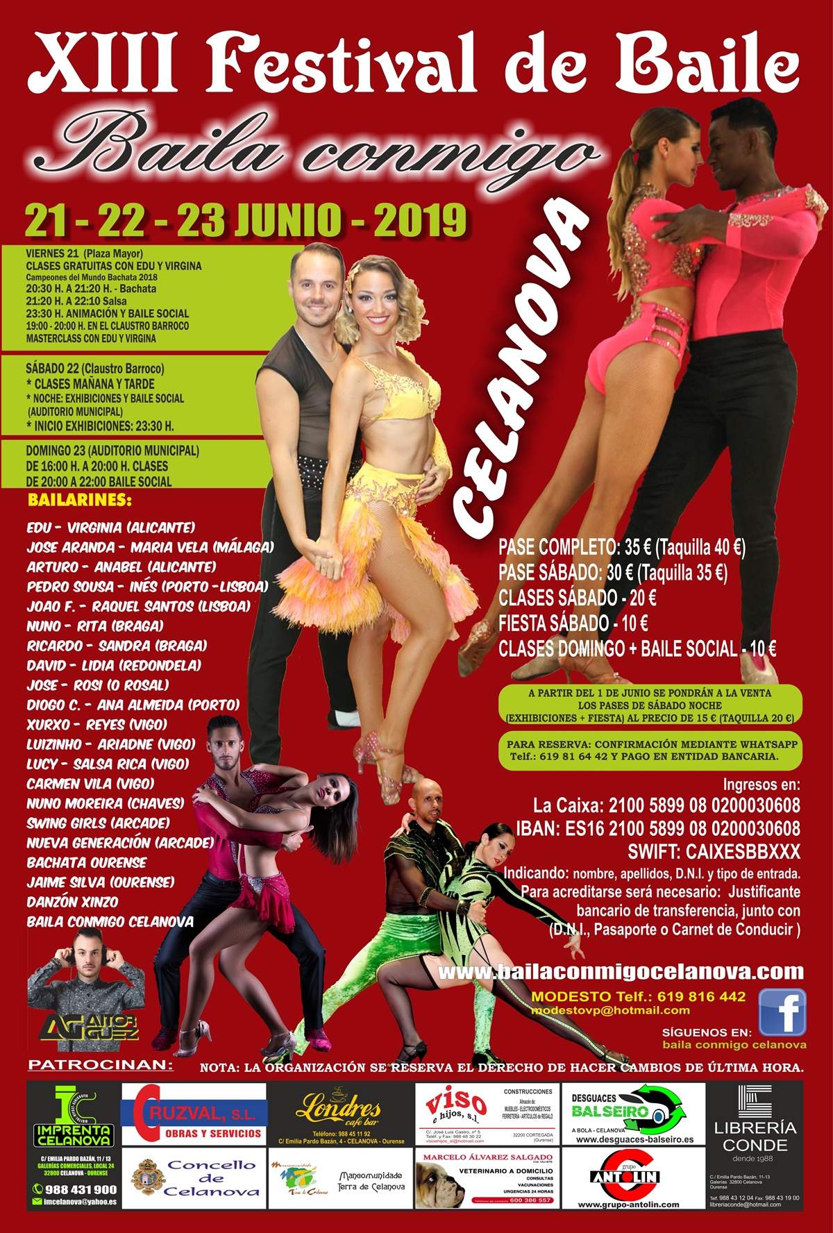Cartel XIII Festival Internacional Baila Conmigo Celanova