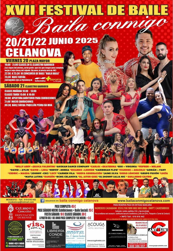 Cartel XVII Festival Baila Conmigo Celanova